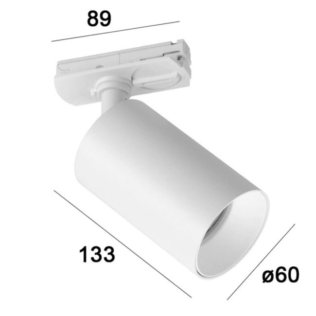 Spot de rail monophasé Connor blanc