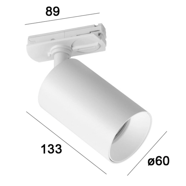 Spot de piste monophasé Connor noir