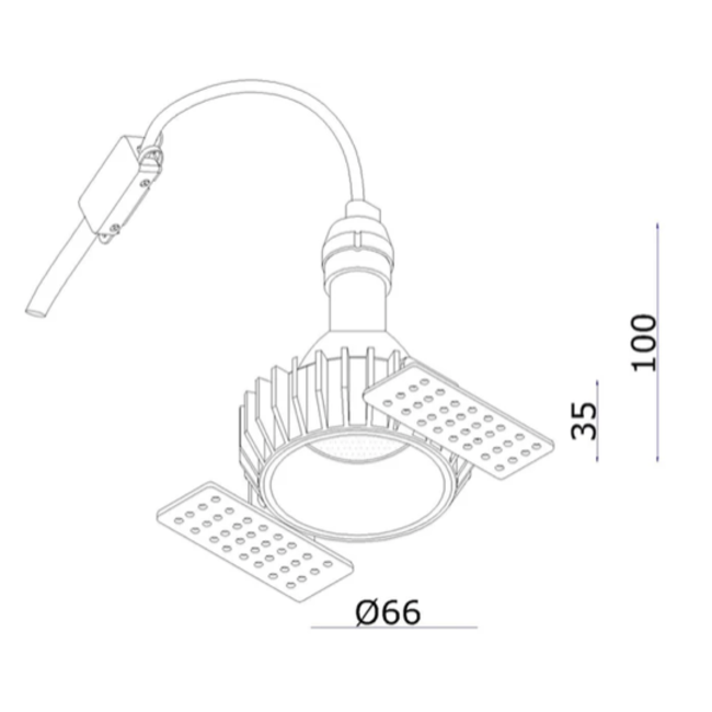 Spot encastré sans bordure Clickfit blanc