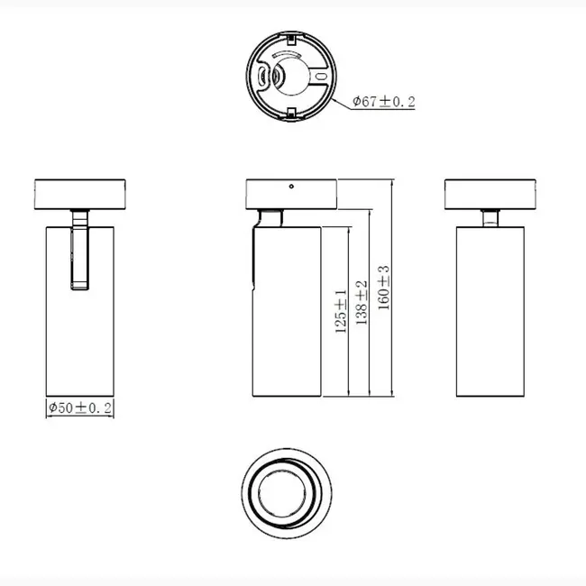 Tuup Ceiling Spot Black - 3000K