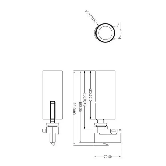 Spot semi-encastré TUUP pour plafond noir - 2700 K