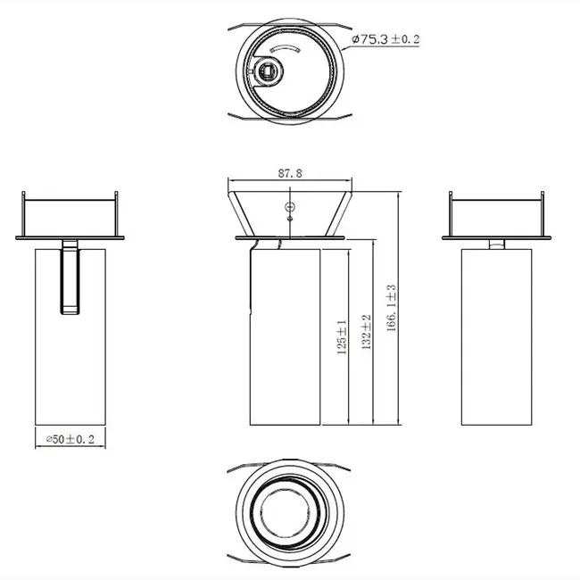 TUUP SEMI-RECESSED PLAFONDSPOT WIT - 2700K