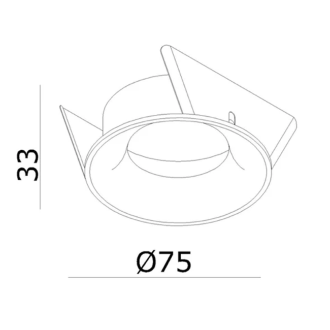 Clickfit Smooth Medium Recessed Spotlight Black