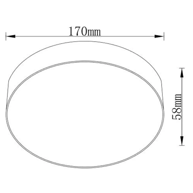 Drum 170 Plafonnière Zwart