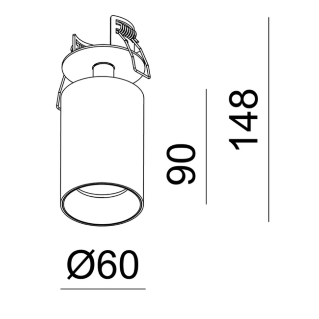 Tuup Basic Semi-Inbouw Plafondspot Zwart - 3000K