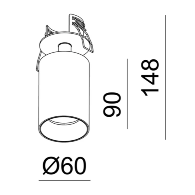 Tuup Basic Semi-Inbouw Plafondspot Zwart - 2700K