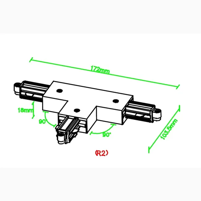 A-Track 1-fase T-connector rechts Wit