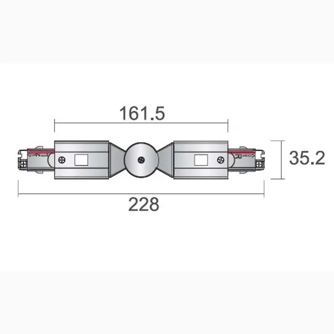 A-Track 3-phase adjustable angle connector black