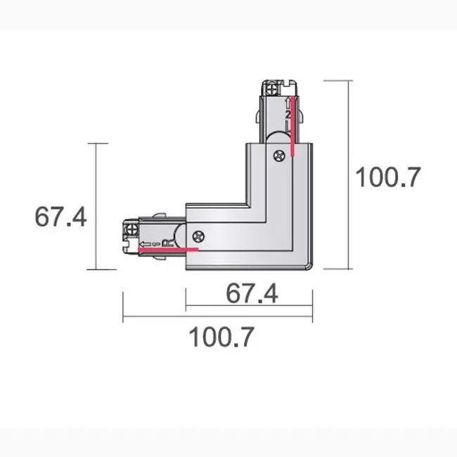 A-Track 3-fase aarde uit L-connector wit