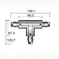 A-Track 3-fase links 1 T-connector zwart