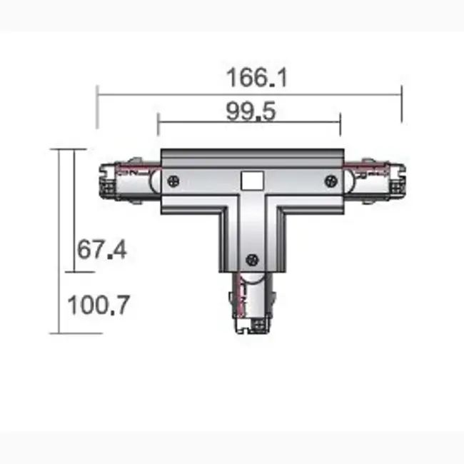 A-Track 3-fase T-connector Rechts Wit