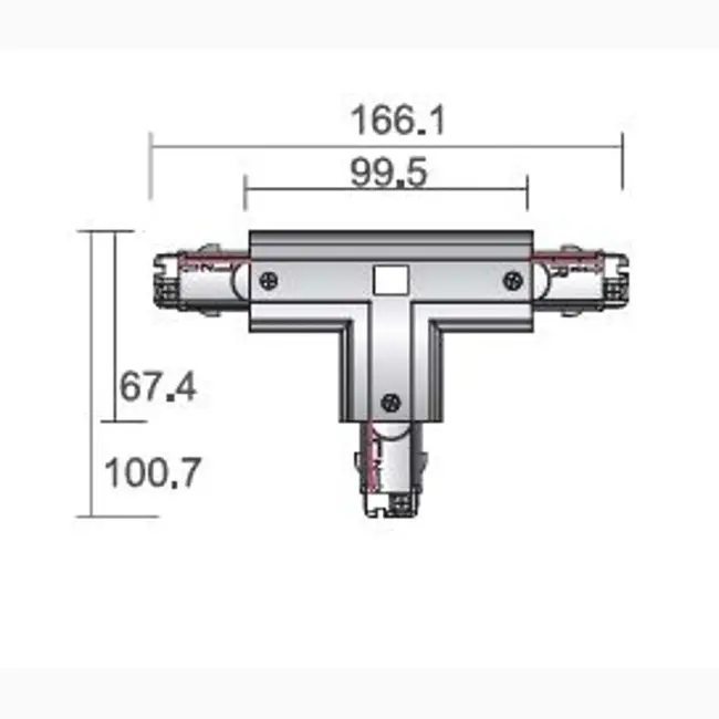 A-Track 3-fase 2 T-Connector Rechts Zwart