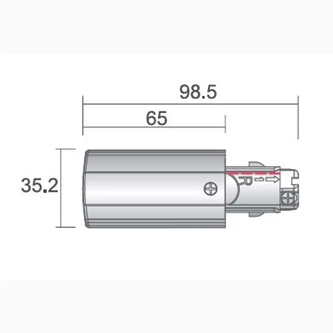 Bloc d'alimentation triphasé A-Track droit blanc