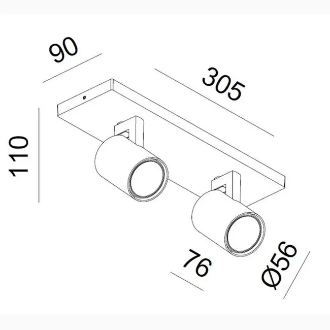 Kona 2 Plafondspot Wit