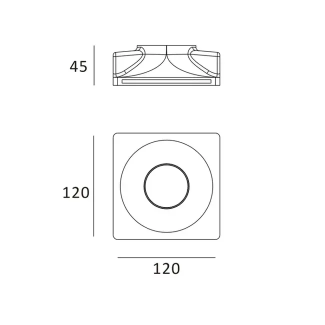Spot encastré lisse Gypsy en plâtre
