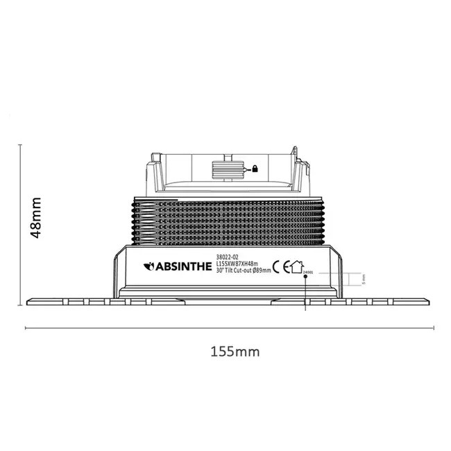 Spot encastré orientable Flex Trimless Noir