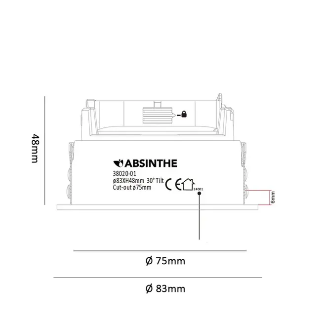 Spot encastrable fixe Flex blanc