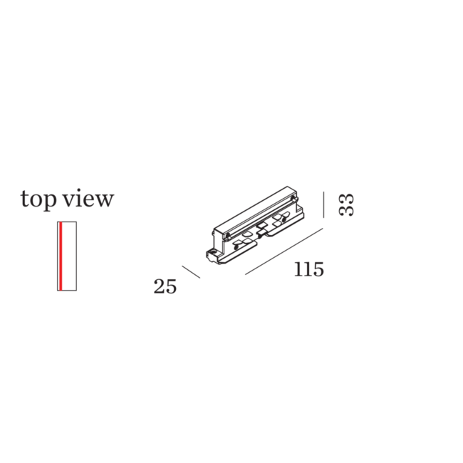 3-fase track | rechtdoor | Rechte connector