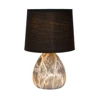 Lucide MARMO - Lampe de table - Ø 16 cm - 1xE14 - Noir