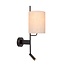 Lucide MAGIC - Applique - 1xE27 - Avec prise USB - Noir