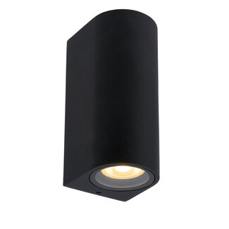 Lucide ZARO - Wandspot / Wandlamp Binnen/Buiten - 2xGU10 - IP44 - Zwart