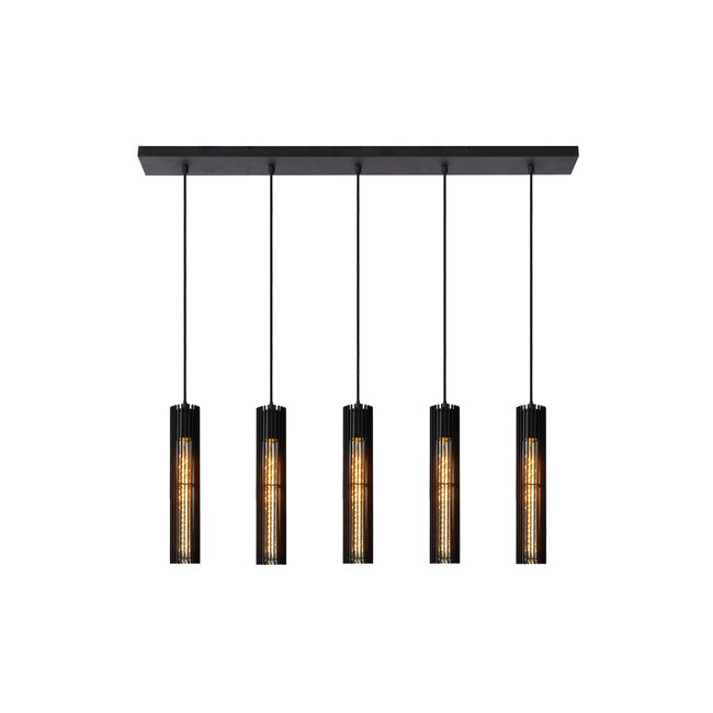 LIONEL - Hanglamp - 5xE27 - Zwart - 73406/05/30