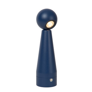Lucide IPSOS - Lampe de table rechargeable - Batterie - LED à intensité variable - 1x3W 3000K/3200K - Bleu