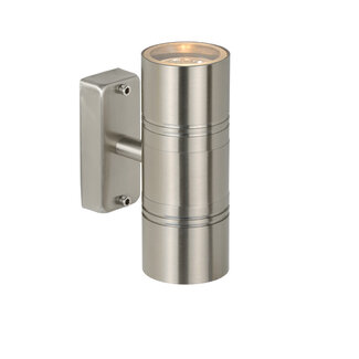 Lucide ARNE-LED - Applique murale intérieur/extérieur - Ø 6,3 cm - LED - GU10 - 2x5W 2700K - IP44 - Chrome mat