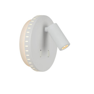 Lucide BENTJER - Lampe de chevet / Applique - Ø 14 cm - LED - 3000K - Blanc