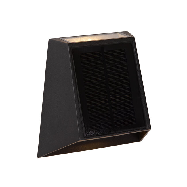 LUTON - Wandlamp - Zonne-energie - LED Dimb. - 1x1W 2850K/3150K - IP54 - Dag/nacht sensor - Zwart - 15815/01/30