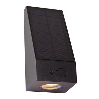 Lucide IRWIN - Applique - Énergie solaire - LED Dimb. - 1x2W 2850K/3150K - IP54 - Capteur jour/nuit - Noir