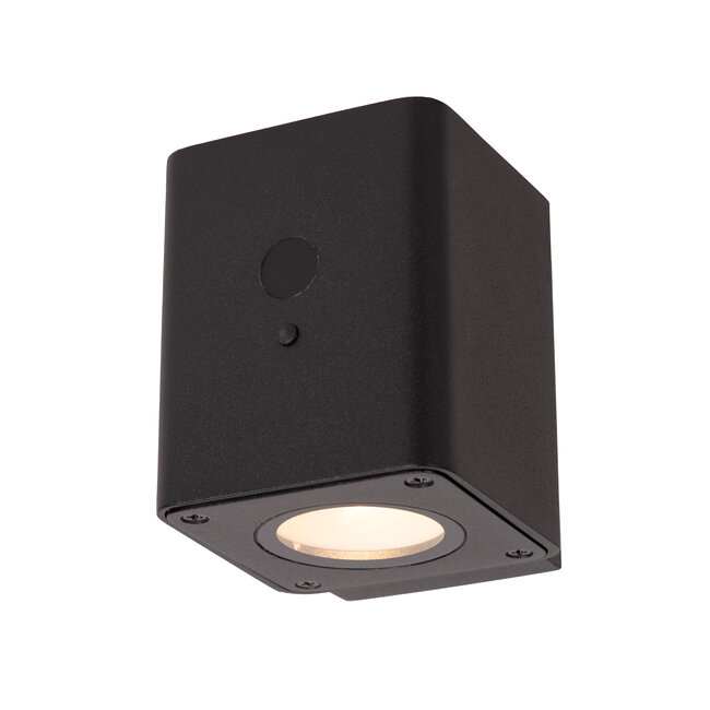 RAMIN - Wandlamp - Zonne-energie - LED Dimb. - 1x1W 2850K/3150K - IP54 - Dag/nacht sensor - Zwart - 15818/01/30