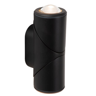 Lucide ERIN - Spot mural / Applique murale intérieur/extérieur - LED - 2x5W 2700K - IP65 - Noir