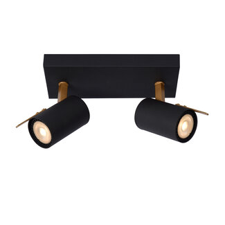 Lucide GRONY - Ceiling spotlight - LED Dim to warm - GU10 - 2x5W 2200K/3000K - Black