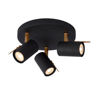 Lucide GRONY - Ceiling spotlight - LED Dim to warm - GU10 - 3x5W 2200K/3000K - Black