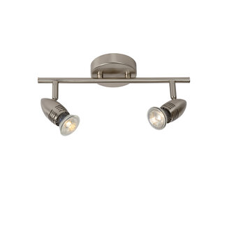 Lucide CARO-LED - Plafondspot - LED - GU10 - 2x5W 2700K - Mat chroom
