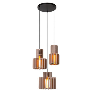 Lucide ROLLO - Pendant lamp - 3xE27 - Taupe
