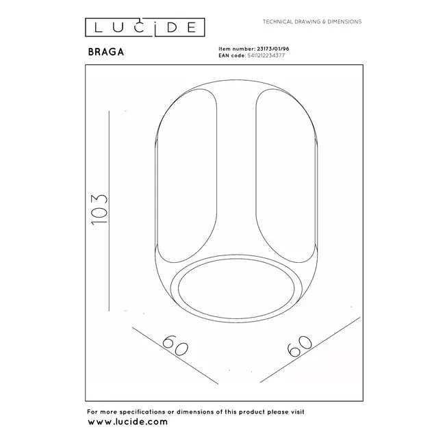 Premium BRAGA - Plafonnier - 1xGU10 - Café - 23173/01/96