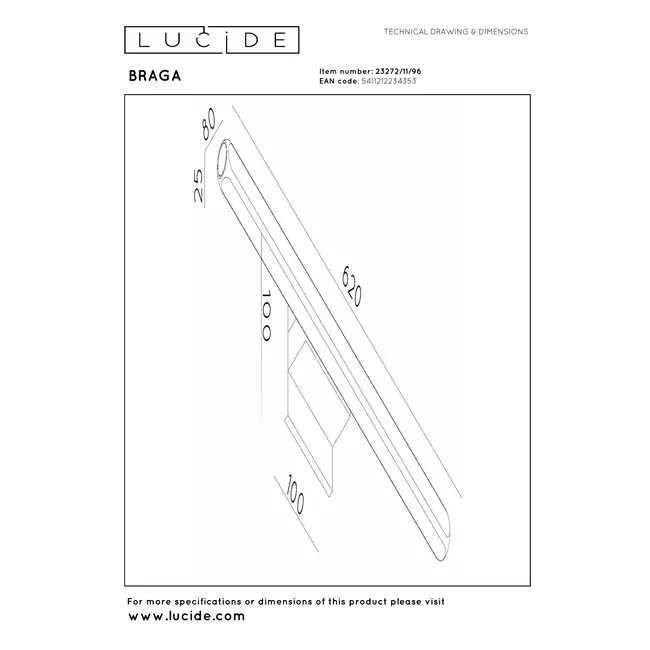 Premium BRAGA - Indoor/Outdoor Wall Lamp - LED - 1x10W 2700K - IP54 - Coffee - 23272/11/96