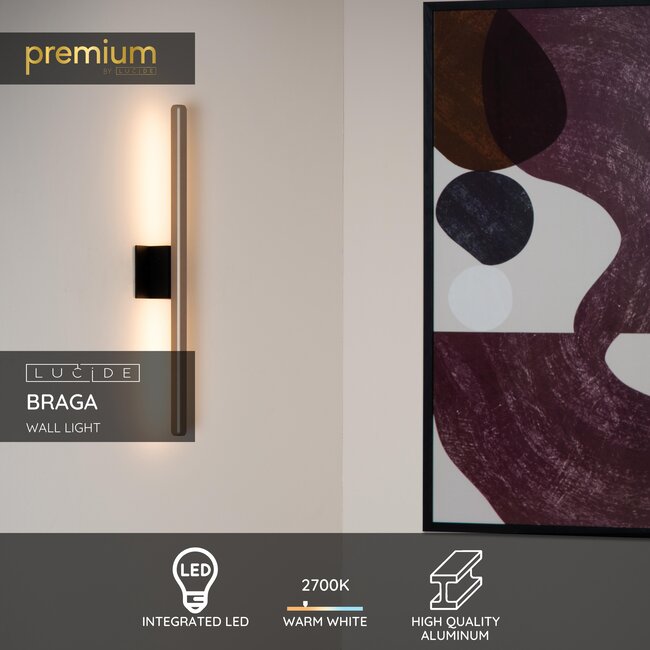 Applique murale BRAGA Premium - Intérieur/Extérieur - LED - 1 x 10 W 2700 K - IP54 - Couleur café - 23272/11/96