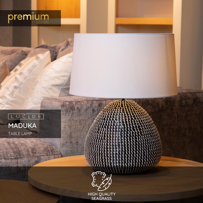 Premium MADUKA - Lampe de table - Ø 45 cm - 1xE27 - Noir - 10550/81/30