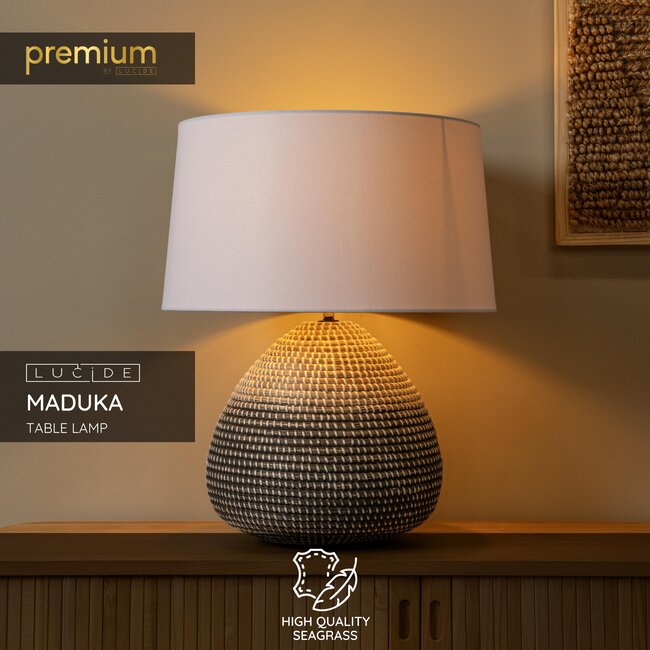 Premium MADUKA - Tafellamp - Ø 45 cm - 1xE27 - Naturel - 10550/81/73