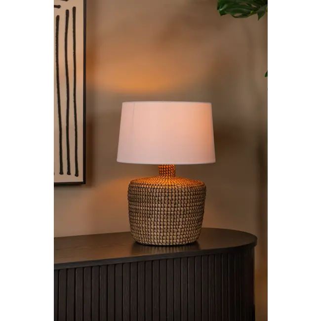 Lampe de table Premium AMBALA - Ø 35 cm - 1xE27 - Naturel - 10551/81/73