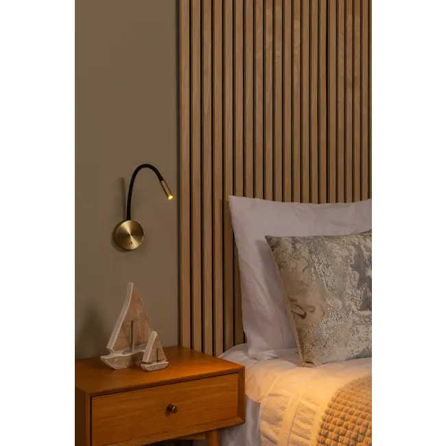 Premium ASJA - Spot mural rechargeable - Batterie - LED 3 niveaux de gradation - 1 x 3 W 2700 K - Or mat / Laiton - 41206/03/02