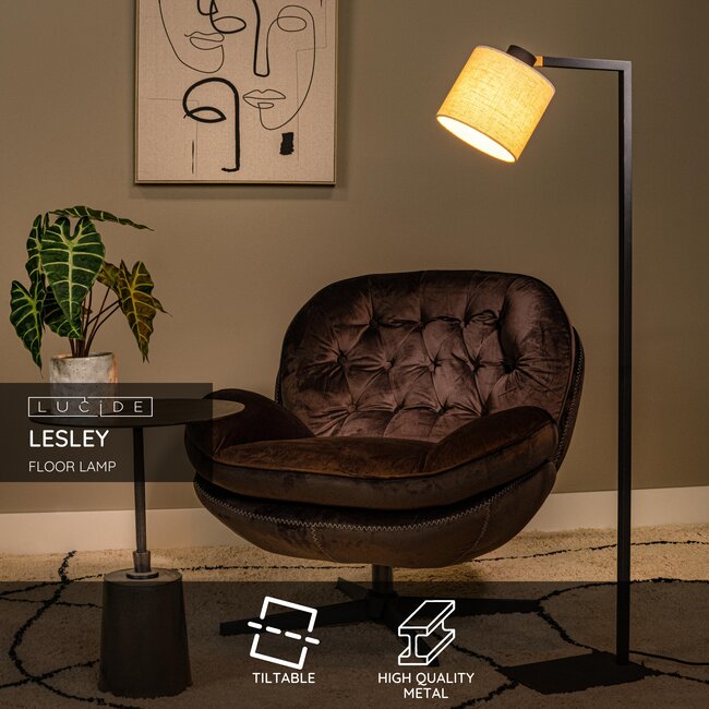 LESLEY - Floor lamp - 1xE27 - Black - 03750/81/30