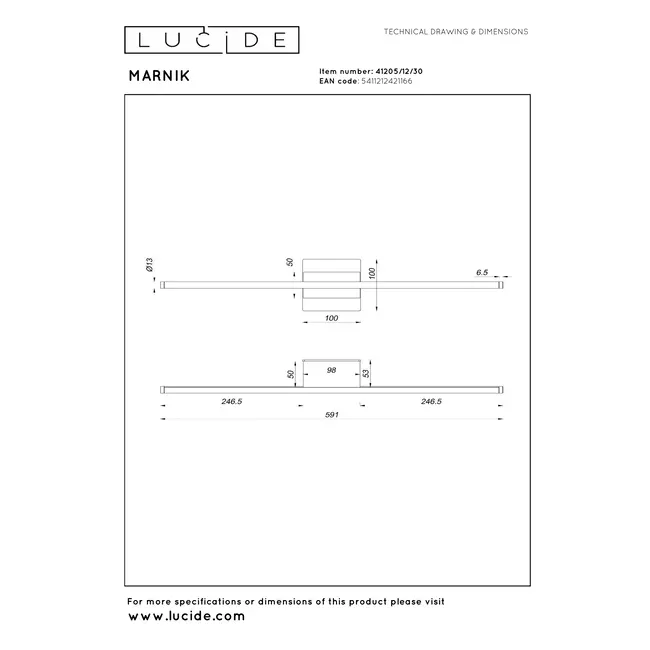 Premium MARNIK - Wandlamp - LED Dimb. - CCT - 1x13W 2700K/4000K - Zwart - 41205/12/30