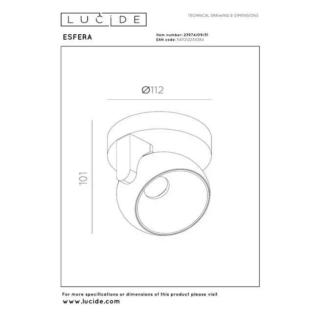 Premium ESFERA - Ceiling spotlight - LED Dimming. - 1x11W 2700K - White - 23974/09/31