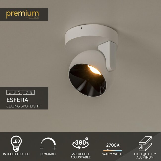 Premium ESFERA - Ceiling spotlight - LED Dimming. - 1x11W 2700K - White - 23974/09/31