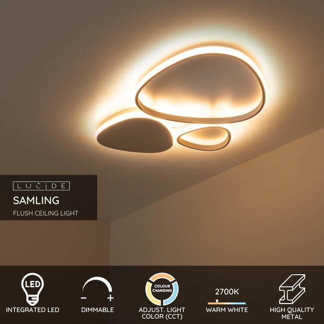 SAMLING - Plafonnière - LED Dimb. - CCT - 1x30W 2700K/4000K - Taupe - 78102/30/41