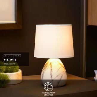 Lucide MARMO - Table lamp - Ø 16 cm - 1xE14 - White
